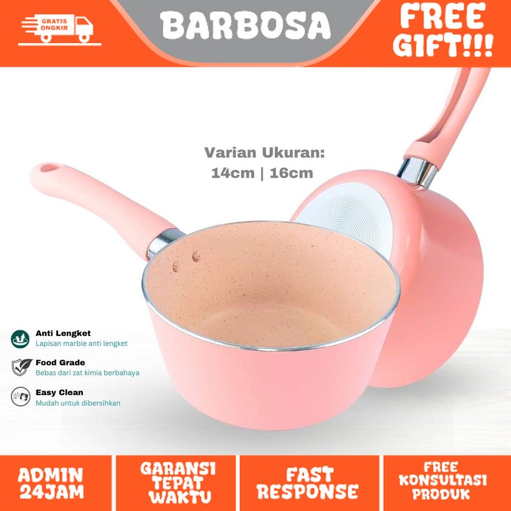 Panci Susu Granite Mini Anti Lengket Foodgrade Sauce Pan Marble Anti Lengket Panci Susu anti lengket