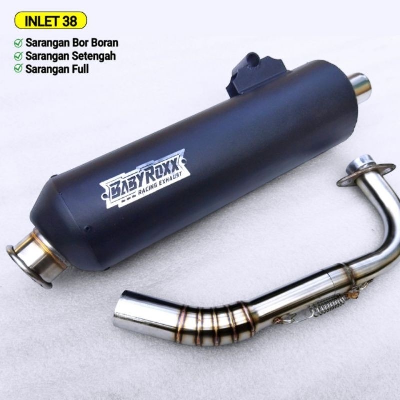 Knalpot Standar Racing Vario Beat Aerox Mio Nmax Pcx INLET 38 Original BABYROXX Racing Motorcycle