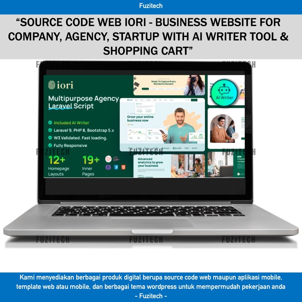 SOURCE CODE APLIKASI WEB IORI - BUSINESS WEBSITE FOR COMPANY, AGENCY, STARTUP WITH AI WRITER TOOL & 