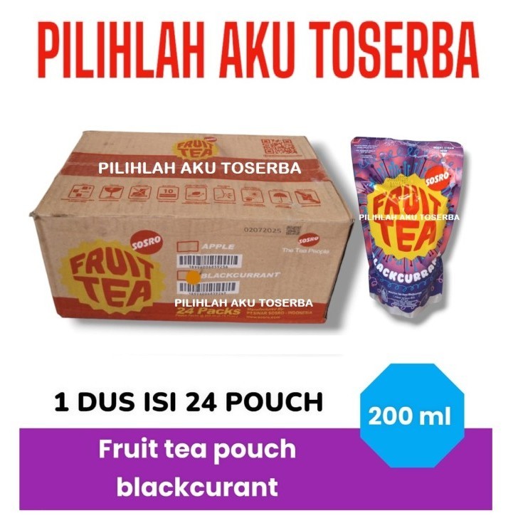 

Fruit Tea Sosro BLACKCURRANT Kemasan POUCH 200 ml - ( HARGA 1 DUS ISI 24 )