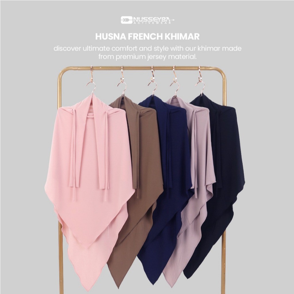 Nusseyba Husna French Khimar Bahan Jersey Ity French Khimar Syari French Khimar Muslimah