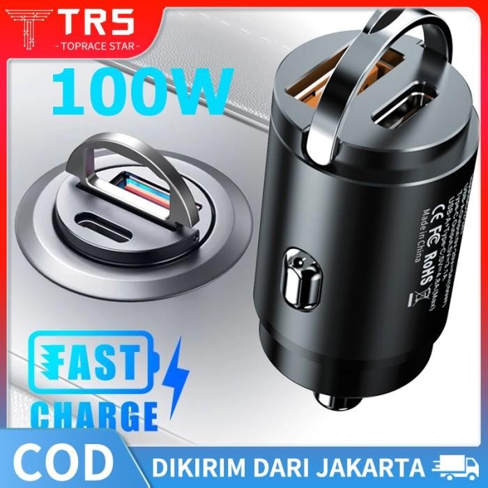 COD 100W Casan Mobil Super Cepat Pengisi Daya Cepat Charger Usb Mobil