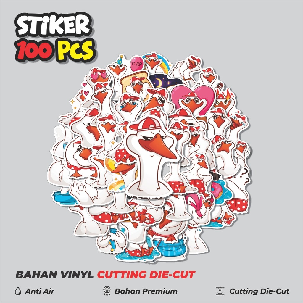 

Terbaru! 50 pcs Stiker Hewan Bebek Angsa Cute Dekorasi Lucu Kreatif untuk Notebook, Skateboard, HP