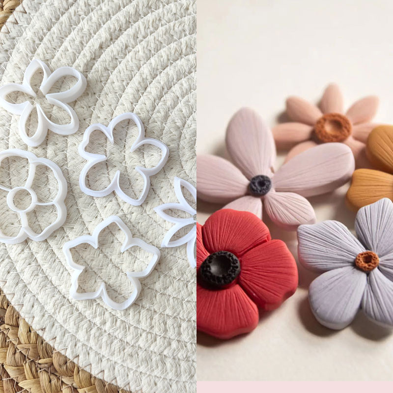 

Flower Shape Clay Cutter DIY Soft Pottery Ceramic Polymer Clay Earrings Jewelry Cutting Mold Art Hobby Supplies Tools