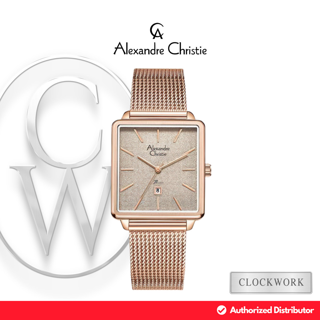 Jam Tangan Wanita Alexandre Christie Passion AC 2922 LDBRGGR Rantai Pasir / Mesh Strap Casual Minima