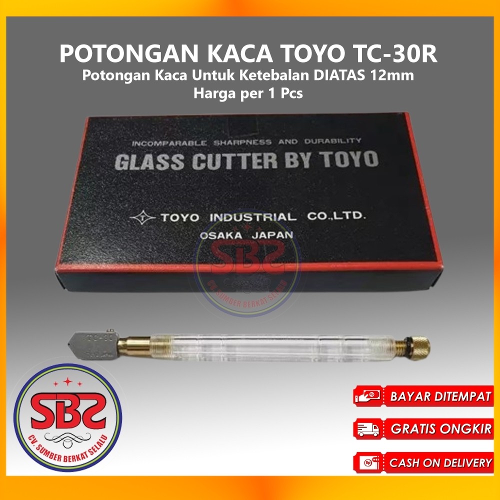 TOYO Pemotong Kaca Toyo TC30R TC-30R Asli Alat Pemotong Kaca Original Toyo TC30R Glass Cutter Pisau