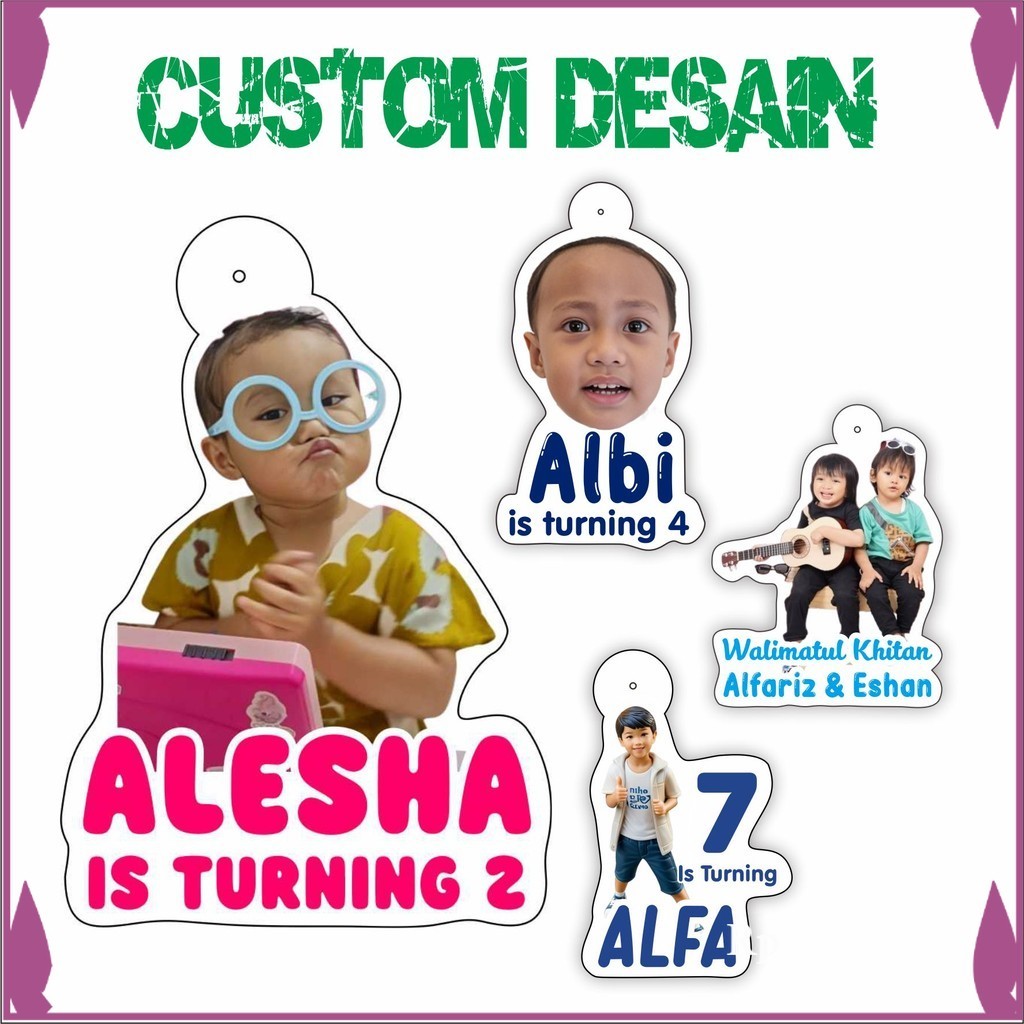 

Hang Tag Ultah Eksklusif Custom Nama Anak Isi 20 pcs | Hangtag Bentuk Cetak Toko_Renata