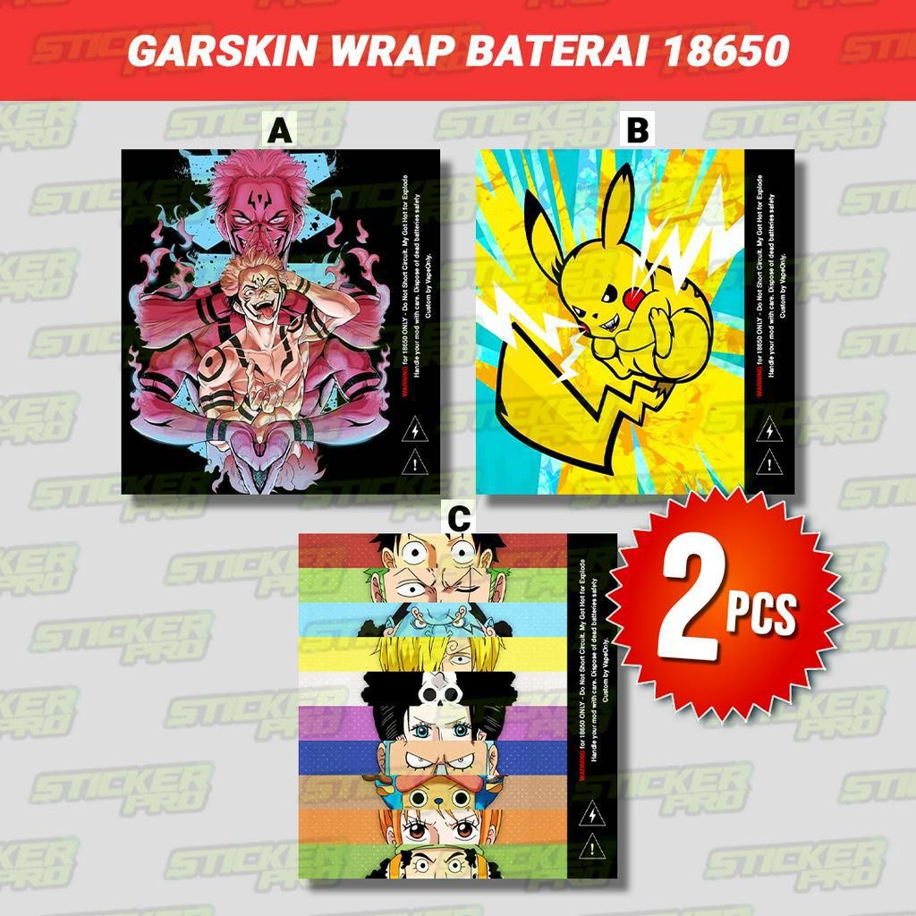 Stiker Garskin Wrap Baterai Battery 18650 - ANIME