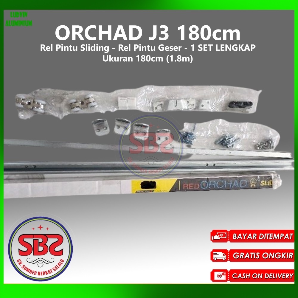 REL SLIDING J3 ORCHAD - Rel Pintu Dorong - Sliding Rail Galvanis - Sliding Track - Rel Pintu 1.8m