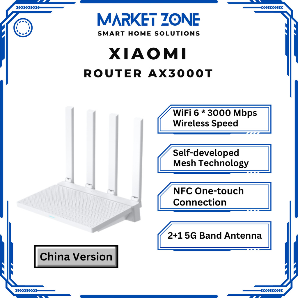 Xiaomi Router AX3000T WiFi 6 Mesh System 3000 Mbps OFDMA 5Ghz Dual Band Gigabit NFC