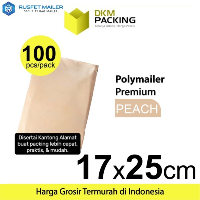 

Polymailer PEACH 17x25cm Amplop Plastik Packing Olshop PREMIUM/ PACK