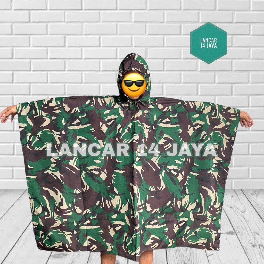 Ponco Loreng Model Jatah TNI Jas Hujan Loreng Model Jatah Bandung