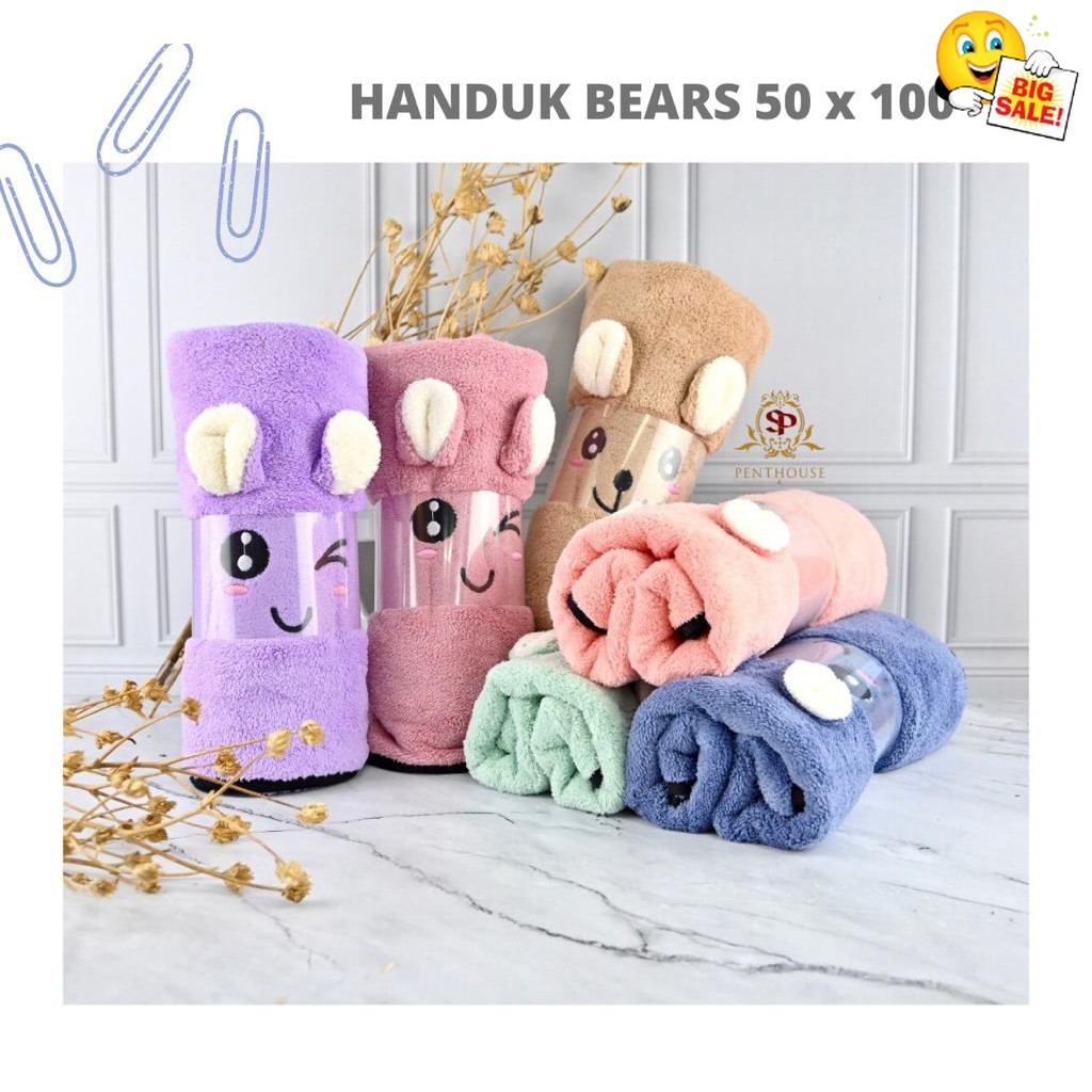 Handuk Bayi Dan Handuk Dewasa Motif Lucu Bulu Microfiber Lembut Premium