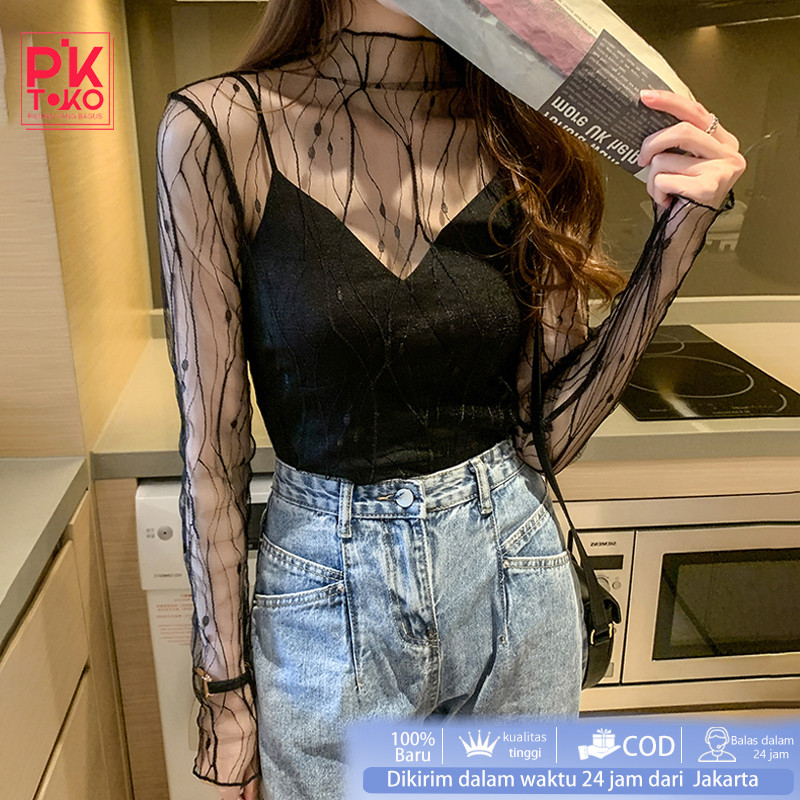 Atasan Blouse Lace Atasan Transparan Wanita Atasan Transparan Wanita Baju Korea Top Transparan