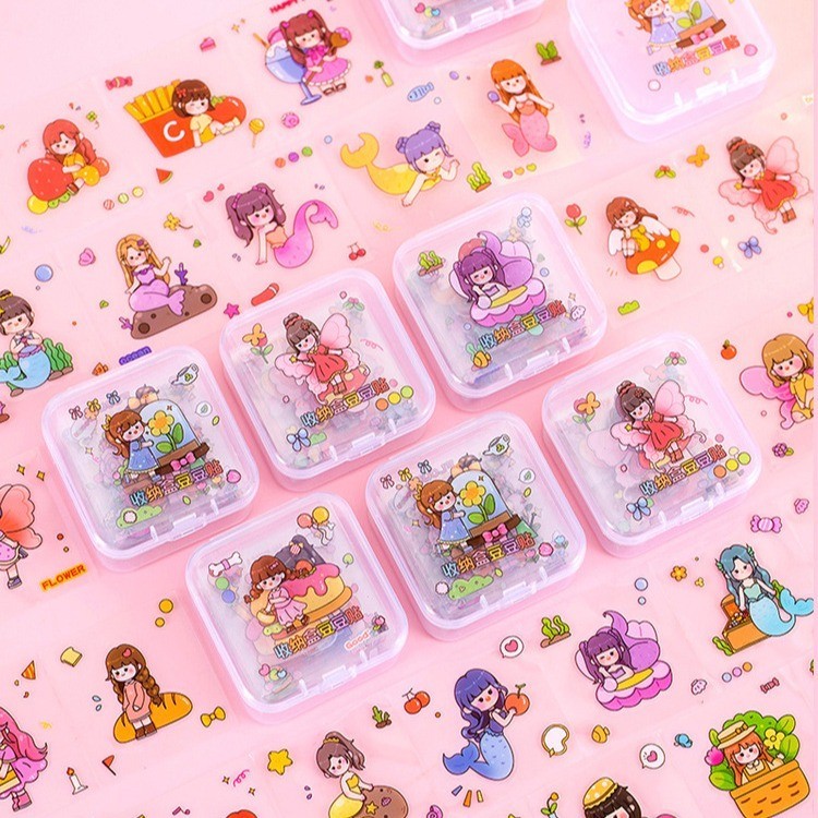 

Little Girl Series Sticker Box Set Stiker Handbook Decorative Journal Kits Cartoon Stickers