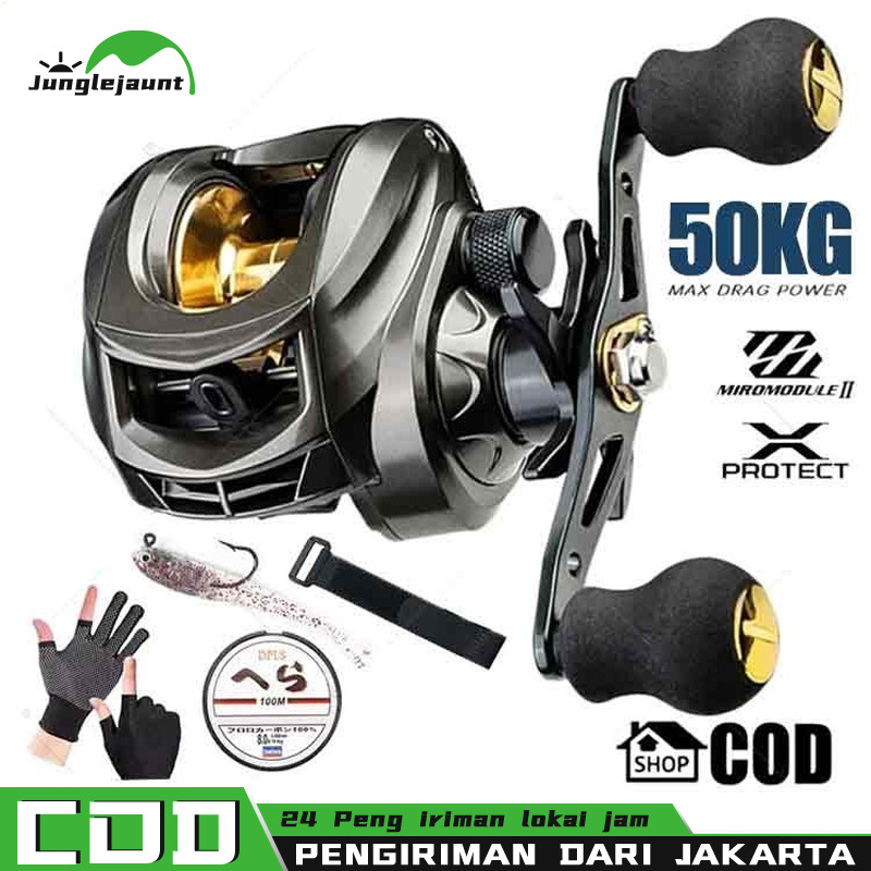 Fishing Reel  Fishing Rod Set  Pancing BC Reel 7.2:1 Metal Fishing Reel Max Drag 8kg Sistem 1set ala