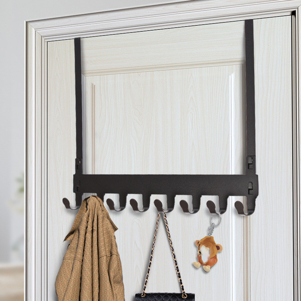 

Hooks Over The Door Home Bathroom Organizer Rack Clothes Coat Hat Towel Hanger New Bathroom Kitchen Accessories Holder Door Hang