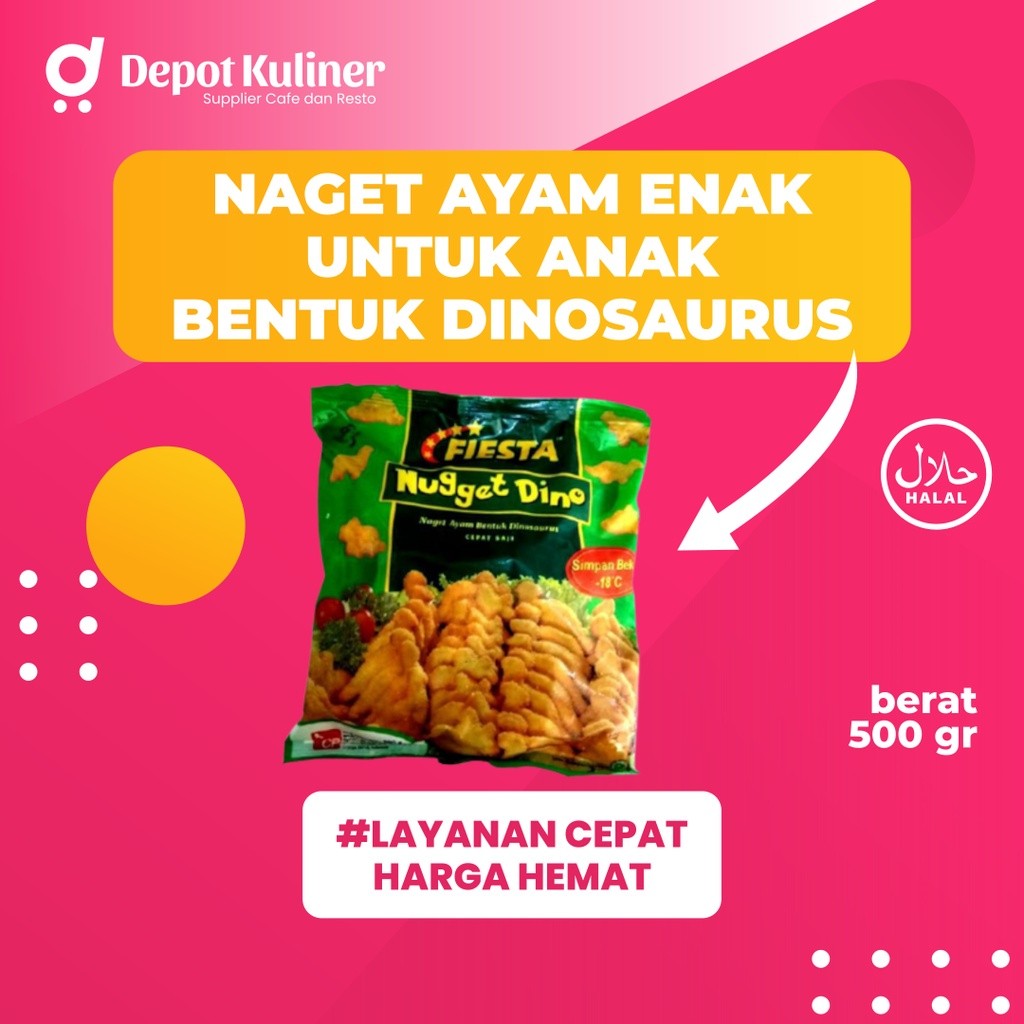 

FIESTA NUGGET DINO 500GR / Daging Ayam Olahan / Cepat Saji