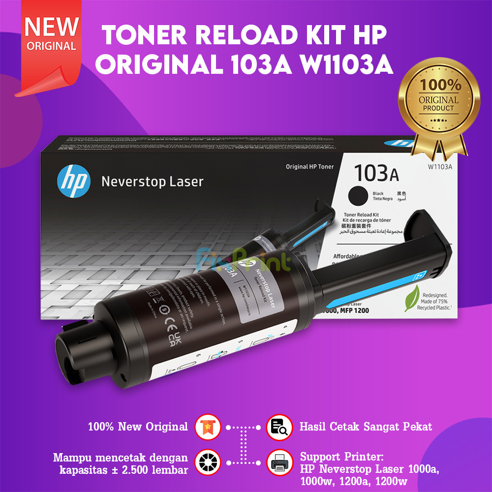 FixPrint HP 103A W1103A Original Reload Kit Toner Cartridge Printer Neverstop 1000a 1000w 1200a 1200