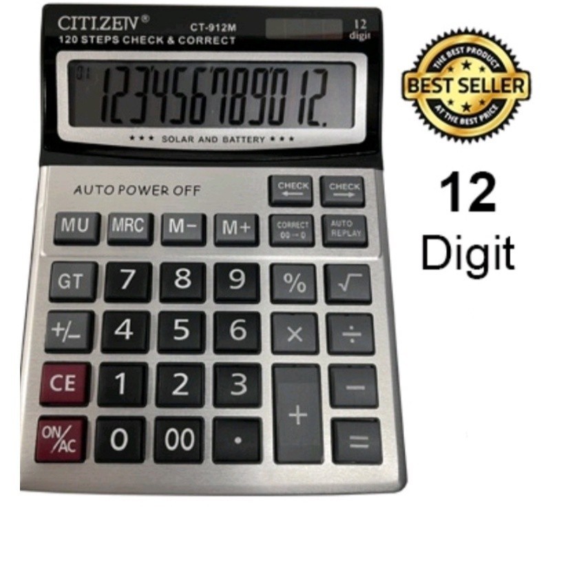 

Kalkulator CT-912M 12 Digit - Calculator Check Dual 2 Power