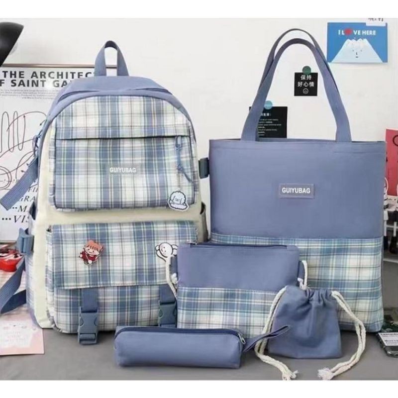 Tas Ransel Set 5in1 Wanita Cantik Import JTF18252