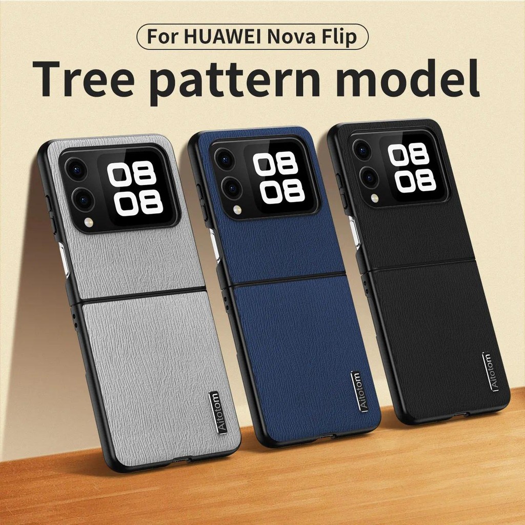 Casing HP Huawei nova Flip HuaweinovaFlip PSD-AL00 Matte Pohon tekstur kayu penuh Pelindung Keras Be
