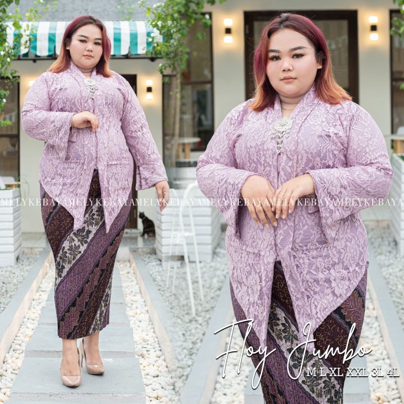 SETELAN KEBAYA JUMBO LD120 130 140CM / FLOY KARTINI BROKAT JUMBO / KEBAYA ENCIM BIG SIZE KEBAYA TERL