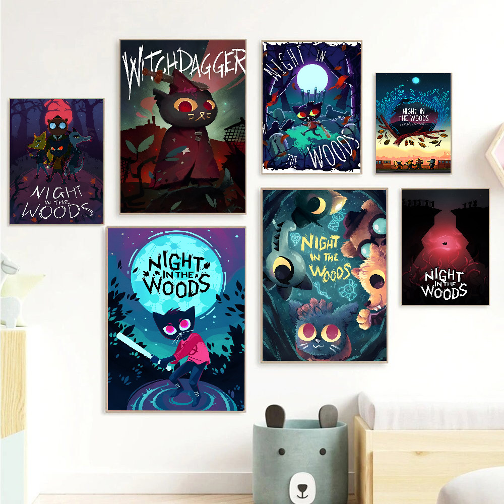Night in the Woods  Classic Anime Poster Waterproof Paper Sticker Coffee House Bar Room Wall Decor