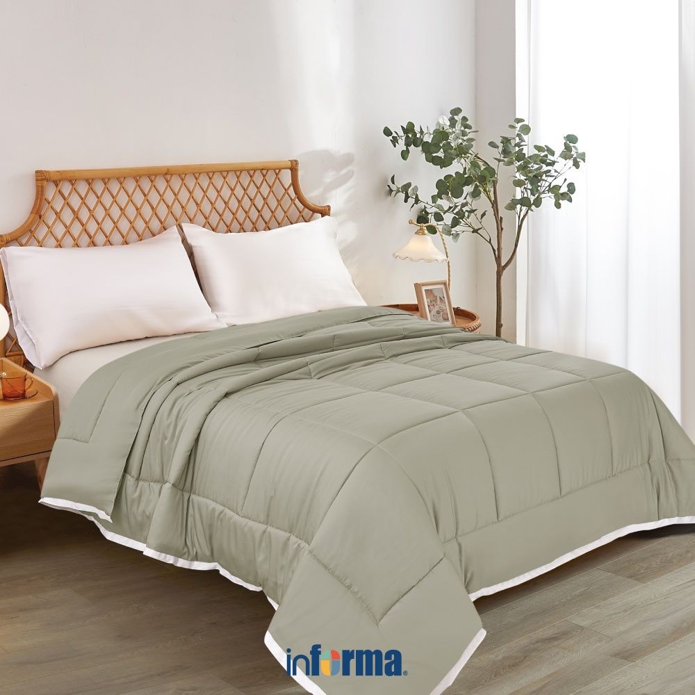 Informa Bed Cover Bambu Abu Sage King Queen Single 260x230 240x210 160x210 Selimut Tebal Bedcover Se
