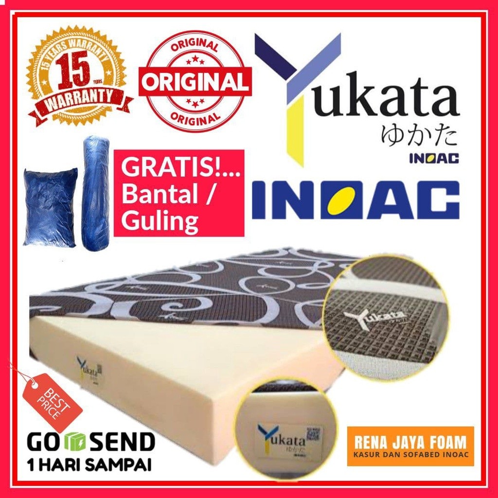 Mizzea Kasur Busa INOAC YUKATA TEBAL 20 cm Asli ORIGINAL Garansi 15TH anti kempes Semua Ukuran King 