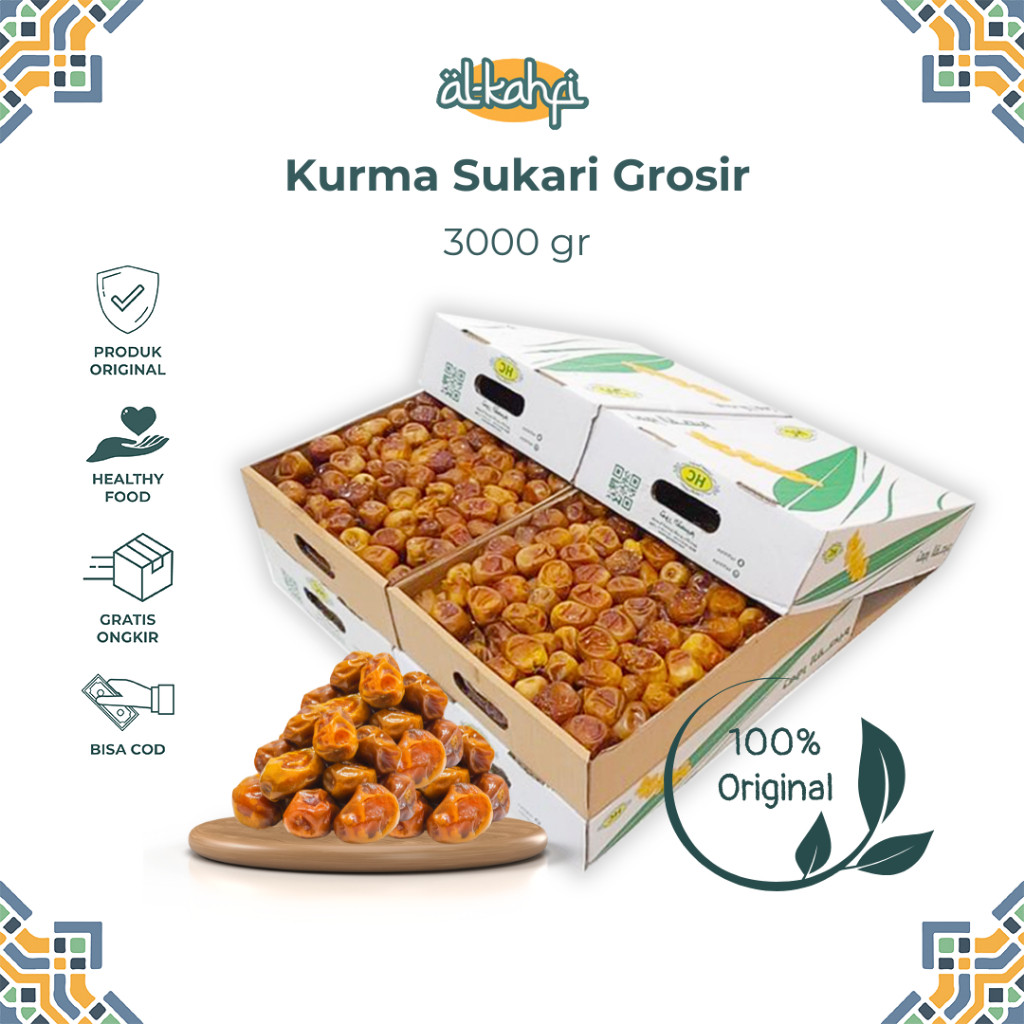 

Kurma Sukari 3 Kg | Kurma Basah Lembut Manis Oleh Oleh Haji dan Umroh
