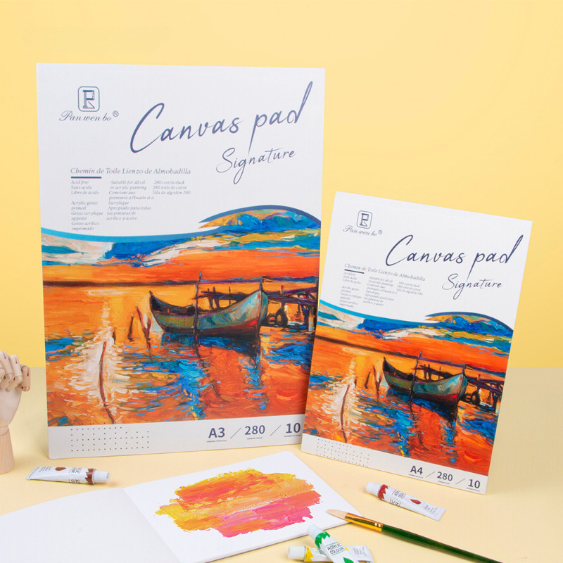 

A4/A5 Art Oil Painting Paper White Cotton Canvas Painting Book for Beginners Practice Paint Acrylic Oil Stick Canvas