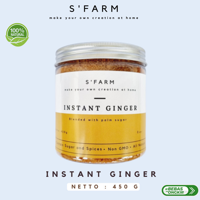 

Bubuk Jahe Instan / Premix Jahe - Premium Instant Ginger - Kemasan Jar - 450 gr TEG