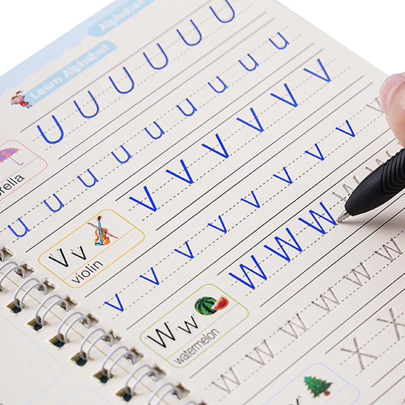 

Magic Practice Copybook Pen Preschools Kids Calligraphy Notebook Children Reusable English Writing Book Age 3-8