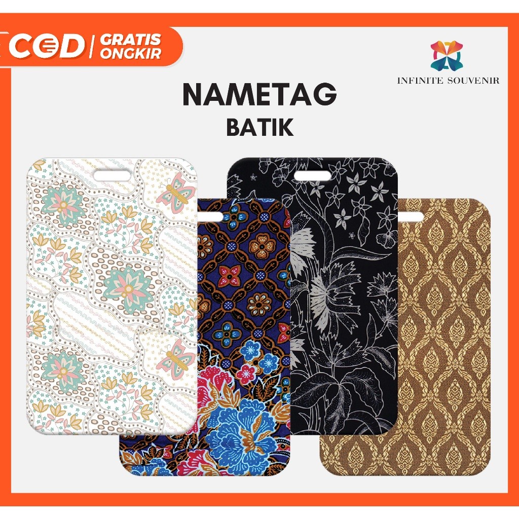 

(N009) Nametag Batik TANPA TALI / Card Holder Motif Batik / ID Card Charlie Batik / Tempat Kartu
