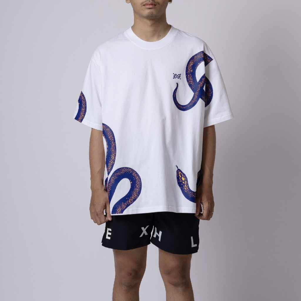【COD】 Exhale Tshirt Tangle White Oversized T-shirt