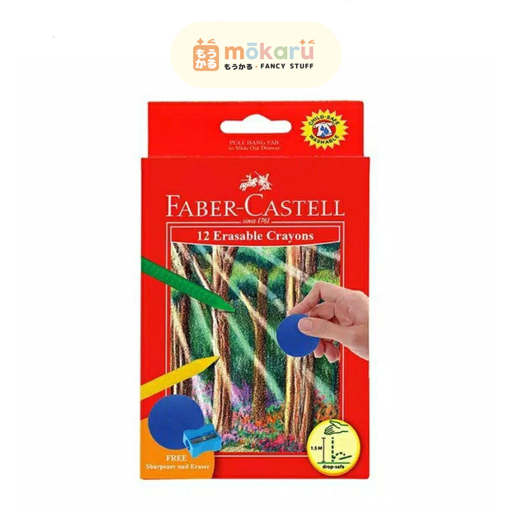 

Faber Castell Erasable Crayon 12 Warna / Krayon Bisa Dihapus