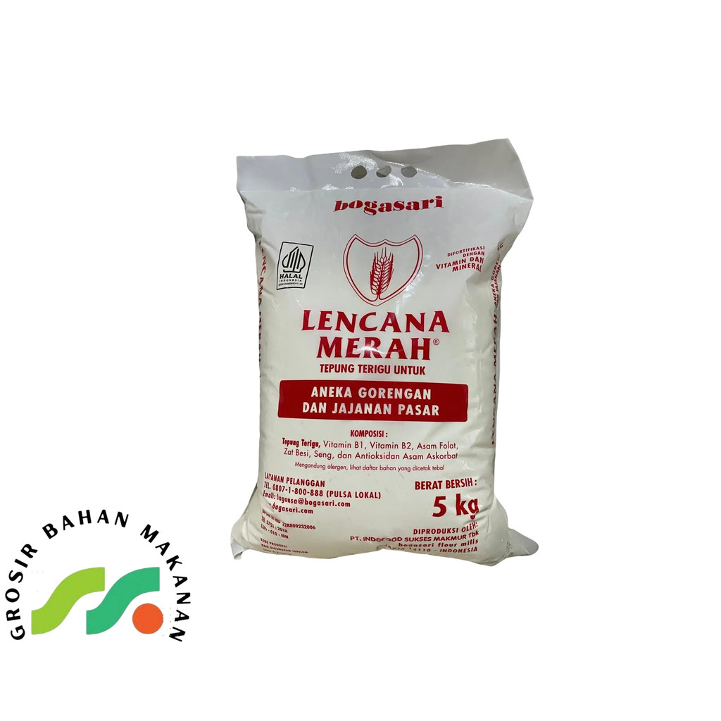

TEPUNG TERIGU LENCANA MERAH BOGASARI KEMASAN 5 KG