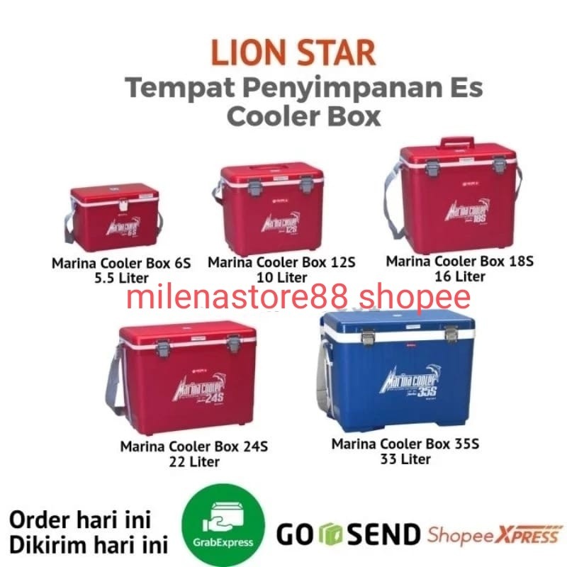 GH63ES Marina Cooler Box 6s, 12s, 18s, 24s, 35s Lion Star tempat es batu LION STAR