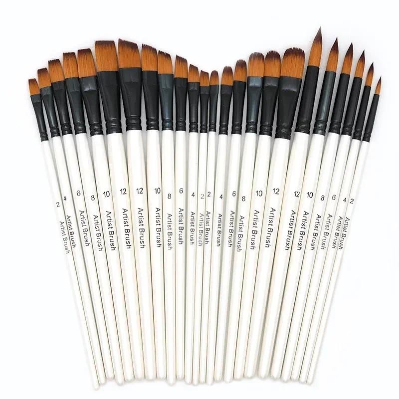 

6 Pcs Draw Paint Brushes Set Kit Artist Paintbrush Round with Nylon Hair for Artist Acrylic Aquarelle Watercolor Face Painting