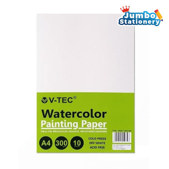 

WATERCOLOR PAINTING PAPER V-TEC A4 300 GSM OFF WHITE - WCB103000
