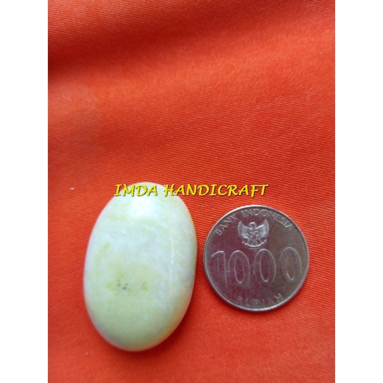 IMDAHANDICRAFT Liontin batu BELIMBING ACEH Motif Extrajoss susu tembus cahaya bulat oval 06 - kode L