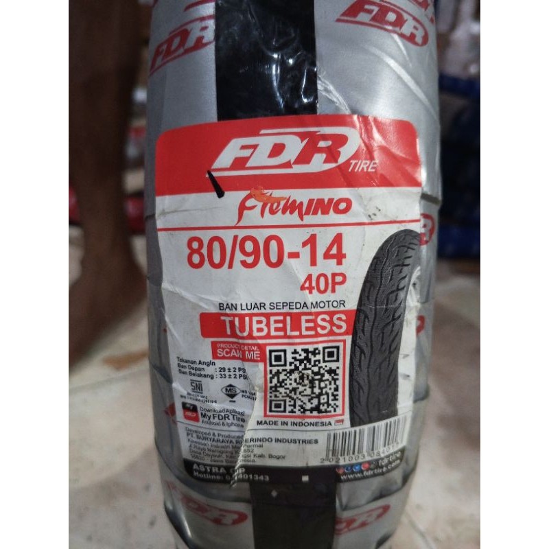 Ban depan tubeless 80/90/14 FDR Flemino