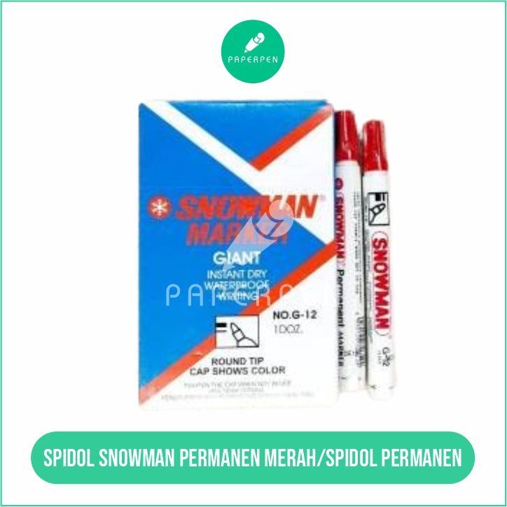 

[CCATK] Spidol Snowman Permanen Merah/Spidol Permanen