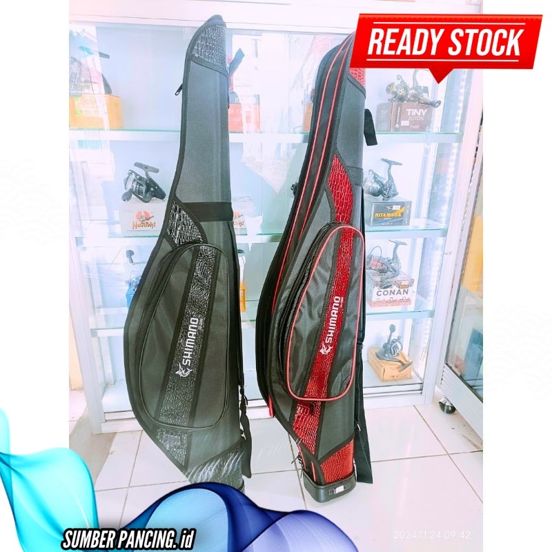 TAS PANCING SHIMANO MOTIF KULIT MEWAH | Tas Joran Hard Case | 2 Rod Case muat 2 joran pancing