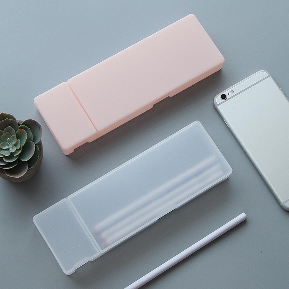 

Transparent Pencil Bags Plastic Large Capacity Pen Box Pencil Case Stationery Holder material escolar пенал школьный