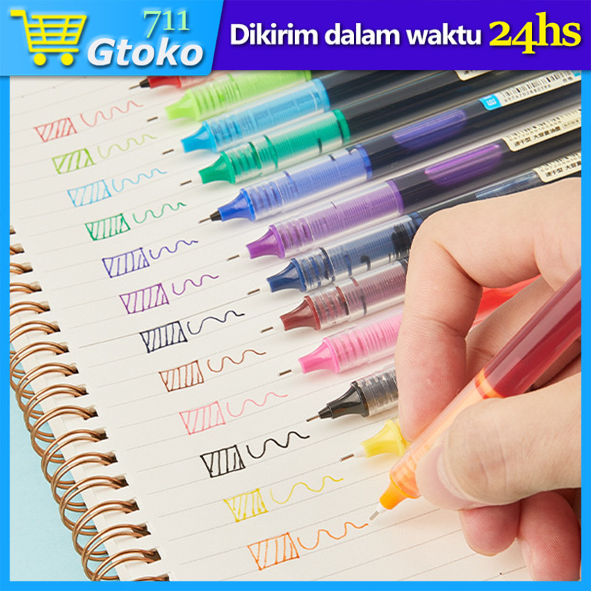 

Pulpen Gel Warna Warni 0.5mm Pena Sekolah Color Gel Pen 1 Set 12 Warna