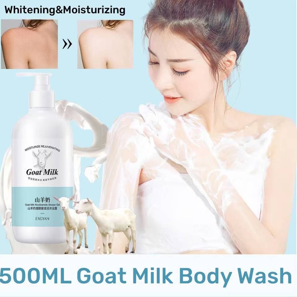 RK90 Sabun pemutih badan Sabun mandi cair Goat milk Niacinamide Lembut Body wash Lotion pemutih bada