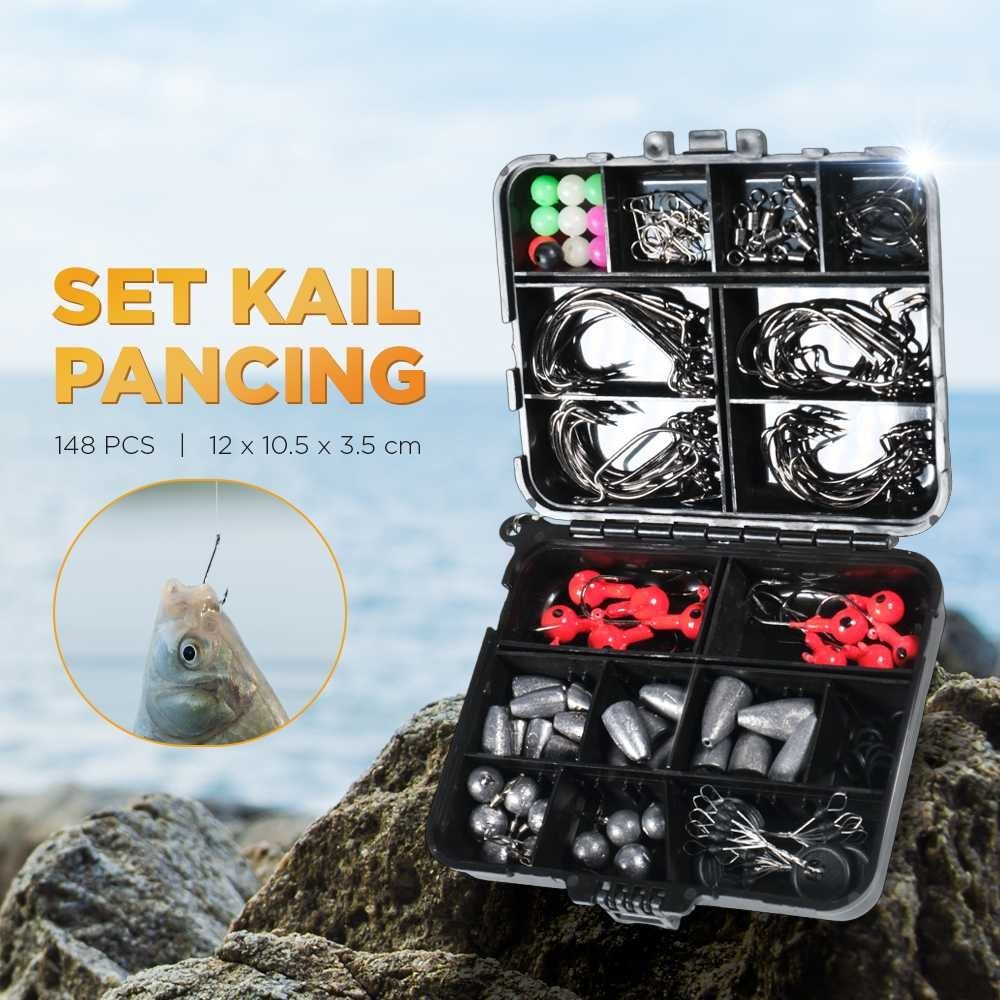 148 PCS Set Perlengkapan Kail Pancing Mancing Fishing Hook Tackle Box