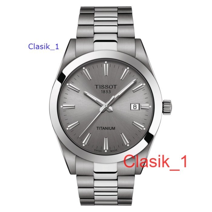 Original 100% Jam Tangan TISSOT T127.410.44.081.00 Gentleman Titanium Grey Dial Swiss Made Garansi R